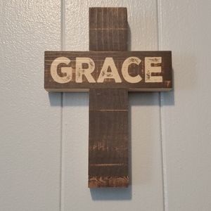 P. Graham Dunn Grace Wood Cross Wall Hanging Rustic Barn Country Farm Primitive